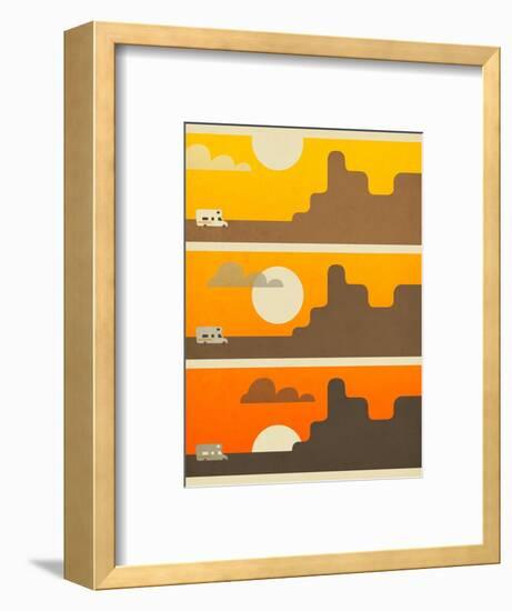 RV Sunset-Jazzberry Blue-Framed Art Print