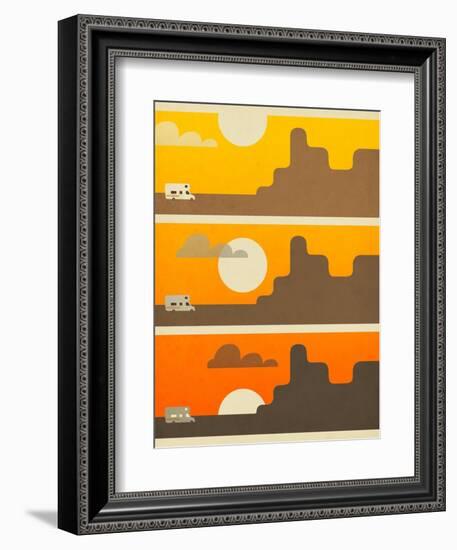 RV Sunset-Jazzberry Blue-Framed Art Print