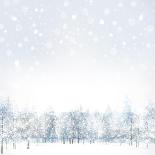 Vector of Winter Scene with Forest Background.-rvika-Stretched Canvas