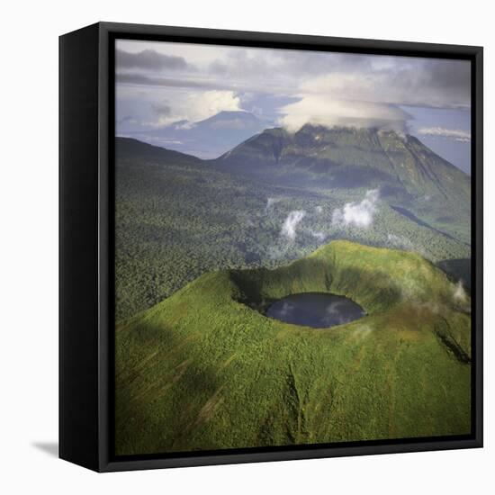 Rwanda Aerial View of Africa, Mount Visoke With-Adrian Warren-Framed Premier Image Canvas