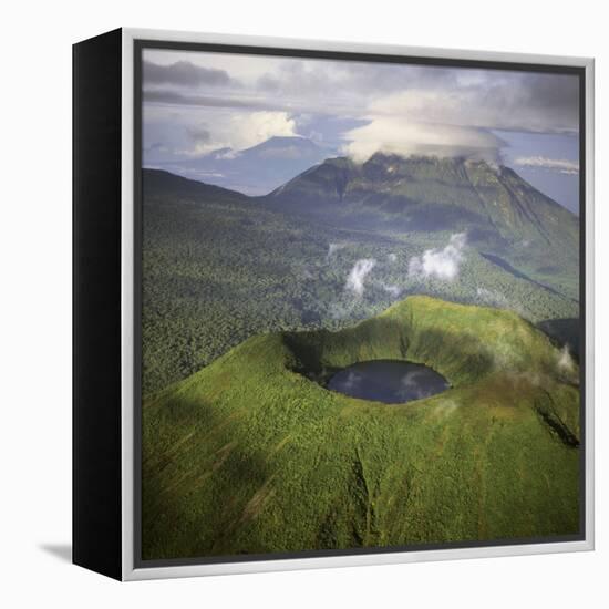 Rwanda Aerial View of Africa, Mount Visoke With-Adrian Warren-Framed Premier Image Canvas