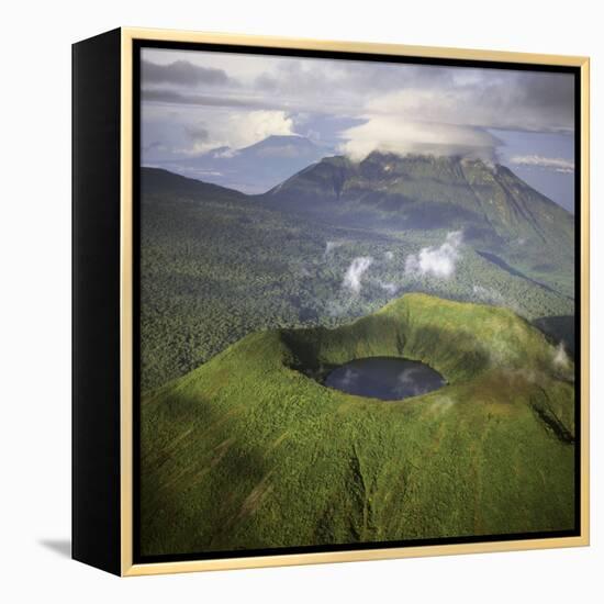 Rwanda Aerial View of Africa, Mount Visoke With-Adrian Warren-Framed Premier Image Canvas