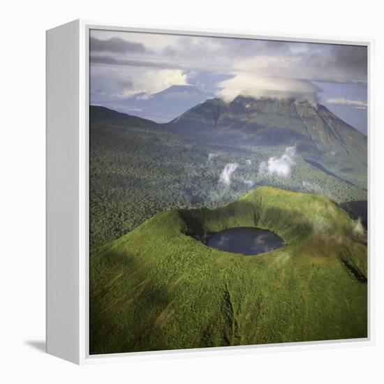 Rwanda Aerial View of Africa, Mount Visoke With-Adrian Warren-Framed Premier Image Canvas