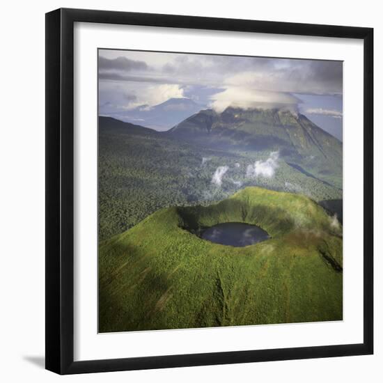 Rwanda Aerial View of Africa, Mount Visoke With-Adrian Warren-Framed Photographic Print