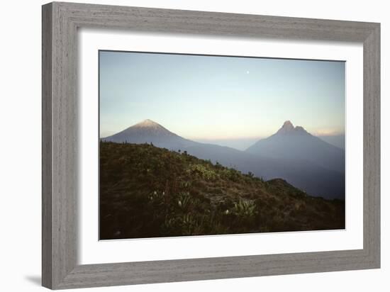 Rwanda Virunga Volcanoes, Karisimbi and Mikeno-Adrian Warren-Framed Photographic Print