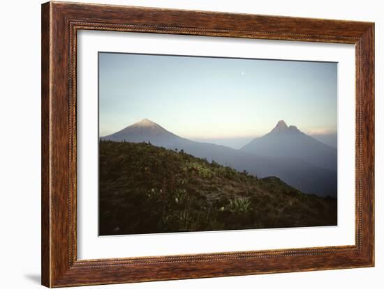 Rwanda Virunga Volcanoes, Karisimbi and Mikeno-Adrian Warren-Framed Photographic Print