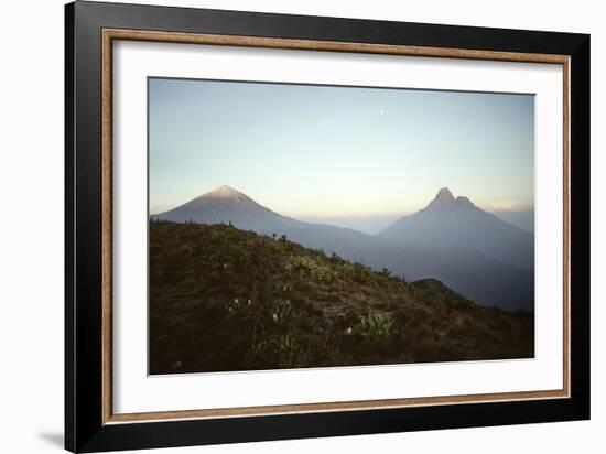 Rwanda Virunga Volcanoes, Karisimbi and Mikeno-Adrian Warren-Framed Photographic Print