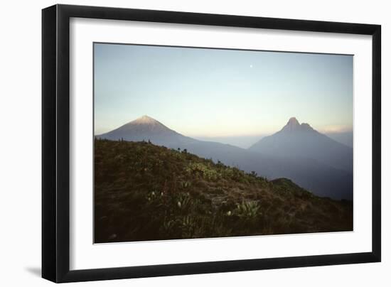 Rwanda Virunga Volcanoes, Karisimbi and Mikeno-Adrian Warren-Framed Photographic Print