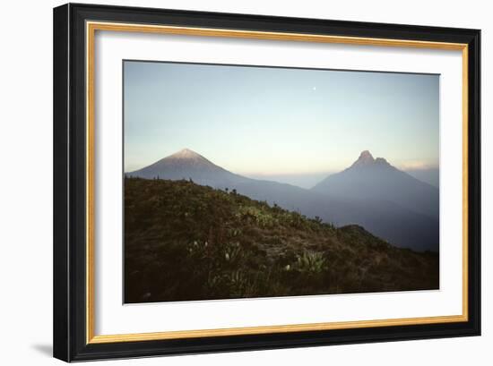 Rwanda Virunga Volcanoes, Karisimbi and Mikeno-Adrian Warren-Framed Photographic Print