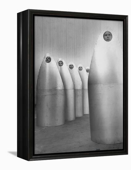 Ryan Aeronautical Workers Inside Steel Shells for Exhaust of Douglas C-133 Military Transport Plane-Ralph Crane-Framed Premier Image Canvas