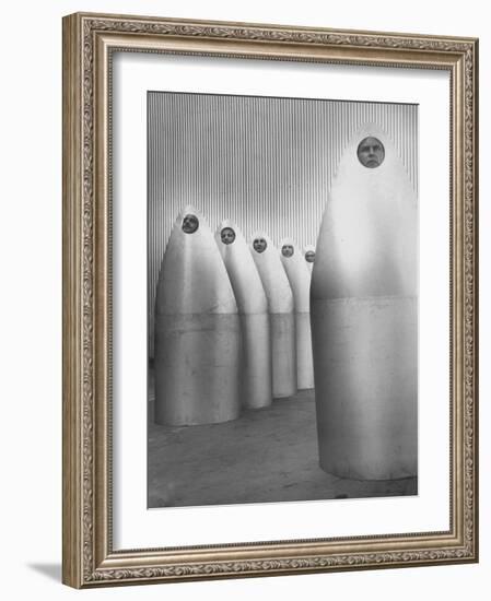 Ryan Aeronautical Workers Inside Steel Shells for Exhaust of Douglas C-133 Military Transport Plane-Ralph Crane-Framed Photographic Print