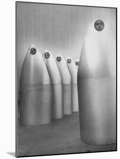 Ryan Aeronautical Workers Inside Steel Shells for Exhaust of Douglas C-133 Military Transport Plane-Ralph Crane-Mounted Photographic Print