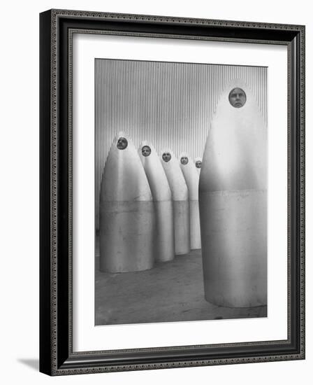 Ryan Aeronautical Workers Inside Steel Shells for Exhaust of Douglas C-133 Military Transport Plane-Ralph Crane-Framed Photographic Print