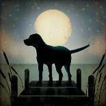 Moonrise Black Dog-Ryan Fowler-Art Print