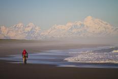 A Man Teasdale Fatbiking On A Remote Beach Near Yakutat, Alaska-Ryan Krueger-Photographic Print
