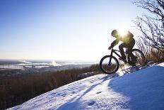 Fatbiking On A Trail In Winter In Duluth, Minnesota-Ryan Krueger-Framed Photographic Print