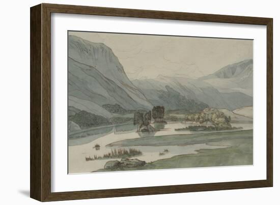 Rydal Water with the Grasmere Hills, 1786 (Pencil with Pen & Ink and W/C on Paper)-Francis Towne-Framed Giclee Print
