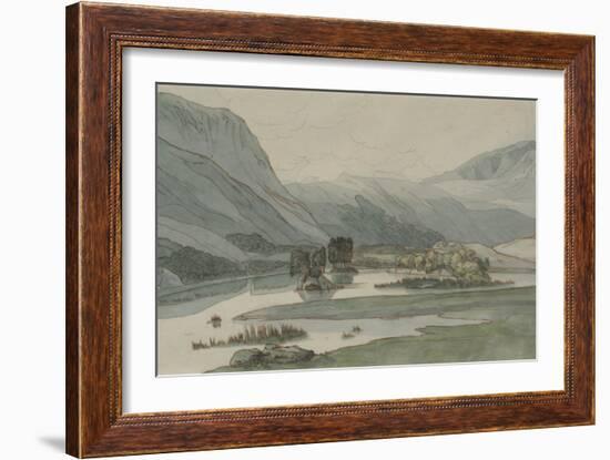 Rydal Water with the Grasmere Hills, 1786 (Pencil with Pen & Ink and W/C on Paper)-Francis Towne-Framed Giclee Print