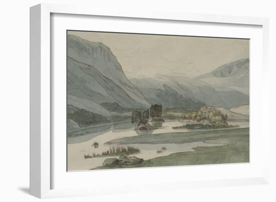 Rydal Water with the Grasmere Hills, 1786 (Pencil with Pen & Ink and W/C on Paper)-Francis Towne-Framed Giclee Print