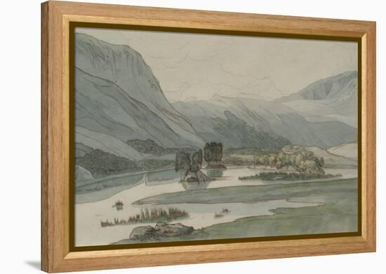 Rydal Water with the Grasmere Hills, 1786 (Pencil with Pen & Ink and W/C on Paper)-Francis Towne-Framed Premier Image Canvas