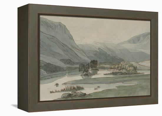 Rydal Water with the Grasmere Hills, 1786 (Pencil with Pen & Ink and W/C on Paper)-Francis Towne-Framed Premier Image Canvas