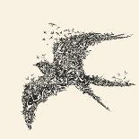 Flock of Birds in Bird Formation-RYGER-Art Print