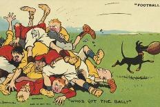 Postcard Cartoon of Rugby Match-Rykoff Collection-Framed Premier Image Canvas