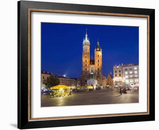 Rynek Glowny (Town Square) and St. Mary's Church-Christian Kober-Framed Photographic Print