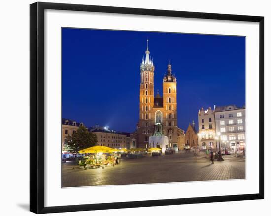 Rynek Glowny (Town Square) and St. Mary's Church-Christian Kober-Framed Photographic Print