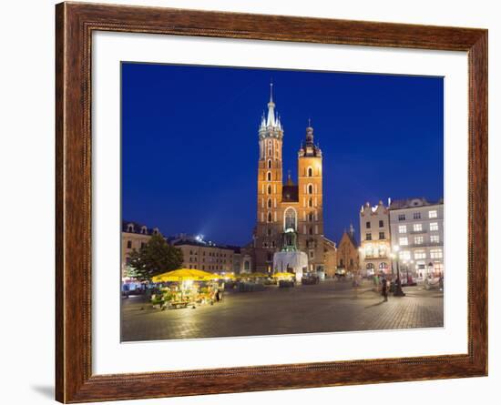 Rynek Glowny (Town Square) and St. Mary's Church-Christian Kober-Framed Photographic Print