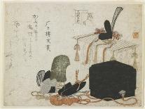 Folded Court Robe and a Hat with Tiger Ornament-Ryuryukyo Shinsai-Framed Giclee Print