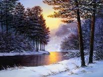 Winter Landscape with the River.Original Oil Painting.-S-BELOV-Art Print