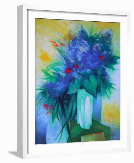 S - Bouquet Bleu-Claude Gaveau-Framed Limited Edition