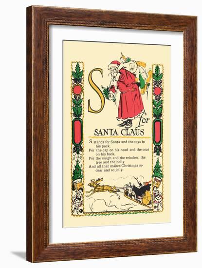 S for Santa Claus-Tony Sarge-Framed Art Print