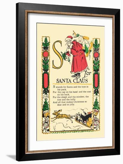 S for Santa Claus-Tony Sarge-Framed Art Print