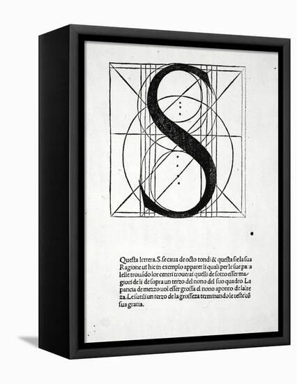 S, Illustration from 'Divina Proportione' by Luca Pacioli (C.1445-1517), Originally Pub. Venice,…-Leonardo da Vinci-Framed Premier Image Canvas