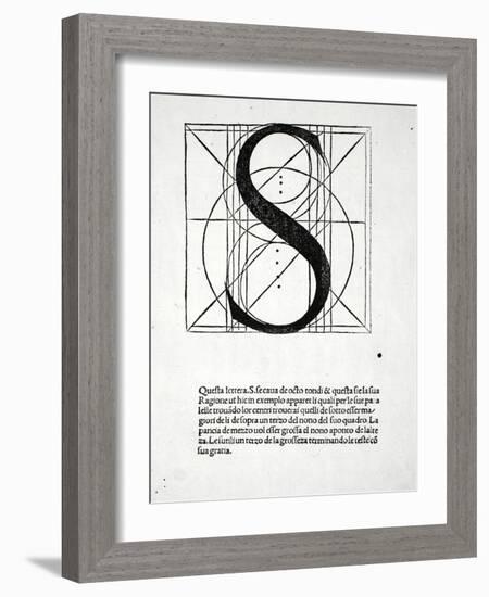 S, Illustration from 'Divina Proportione' by Luca Pacioli (C.1445-1517), Originally Pub. Venice,…-Leonardo da Vinci-Framed Giclee Print