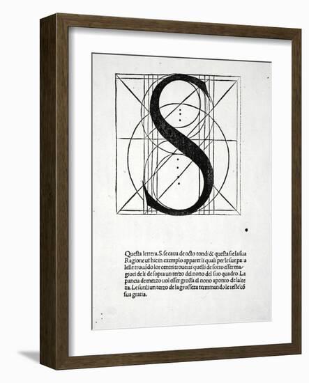 S, Illustration from 'Divina Proportione' by Luca Pacioli (C.1445-1517), Originally Pub. Venice,…-Leonardo da Vinci-Framed Giclee Print