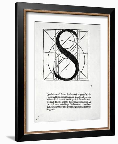 S, Illustration from 'Divina Proportione' by Luca Pacioli (C.1445-1517), Originally Pub. Venice,…-Leonardo da Vinci-Framed Giclee Print