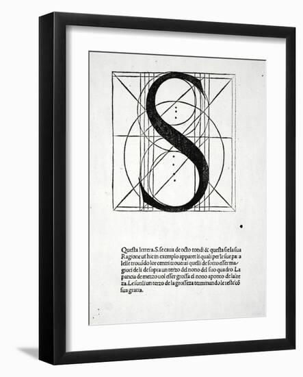 S, Illustration from 'Divina Proportione' by Luca Pacioli (C.1445-1517), Originally Pub. Venice,…-Leonardo da Vinci-Framed Giclee Print