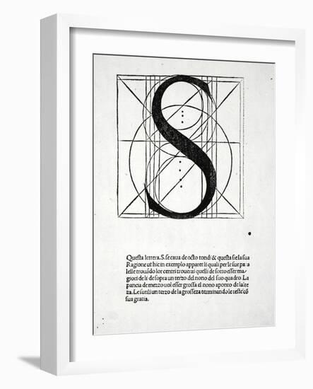 S, Illustration from 'Divina Proportione' by Luca Pacioli (C.1445-1517), Originally Pub. Venice,…-Leonardo da Vinci-Framed Giclee Print