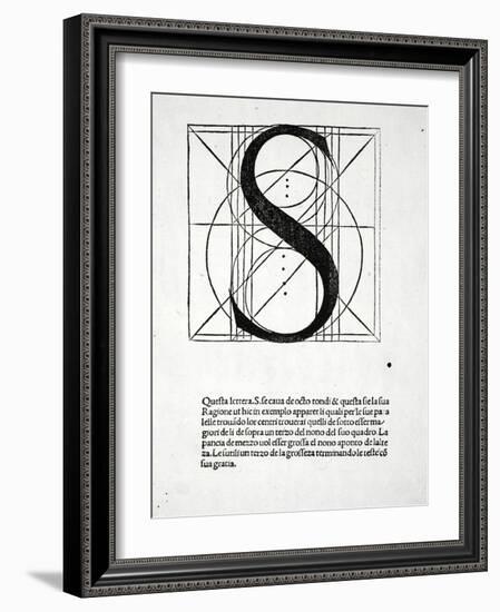 S, Illustration from 'Divina Proportione' by Luca Pacioli (C.1445-1517), Originally Pub. Venice,…-Leonardo da Vinci-Framed Giclee Print