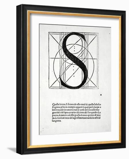 S, Illustration from 'Divina Proportione' by Luca Pacioli (C.1445-1517), Originally Pub. Venice,…-Leonardo da Vinci-Framed Giclee Print