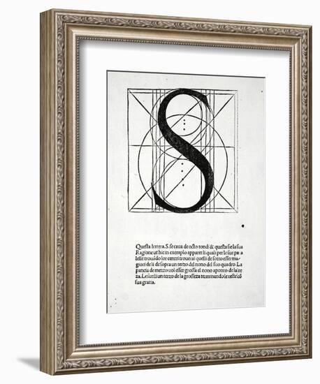 S, Illustration from 'Divina Proportione' by Luca Pacioli (C.1445-1517), Originally Pub. Venice,…-Leonardo da Vinci-Framed Giclee Print