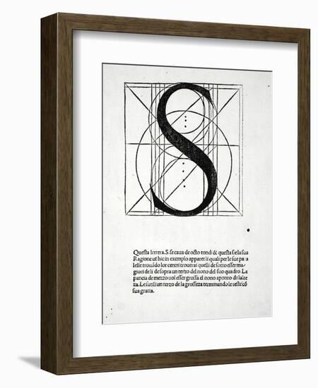 S, Illustration from 'Divina Proportione' by Luca Pacioli (C.1445-1517), Originally Pub. Venice,…-Leonardo da Vinci-Framed Giclee Print