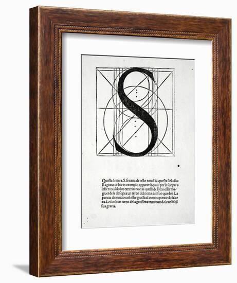 S, Illustration from 'Divina Proportione' by Luca Pacioli (C.1445-1517), Originally Pub. Venice,…-Leonardo da Vinci-Framed Giclee Print