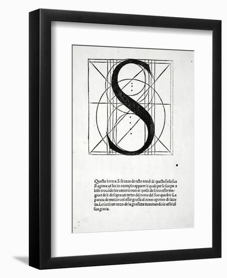 S, Illustration from 'Divina Proportione' by Luca Pacioli (C.1445-1517), Originally Pub. Venice,…-Leonardo da Vinci-Framed Giclee Print