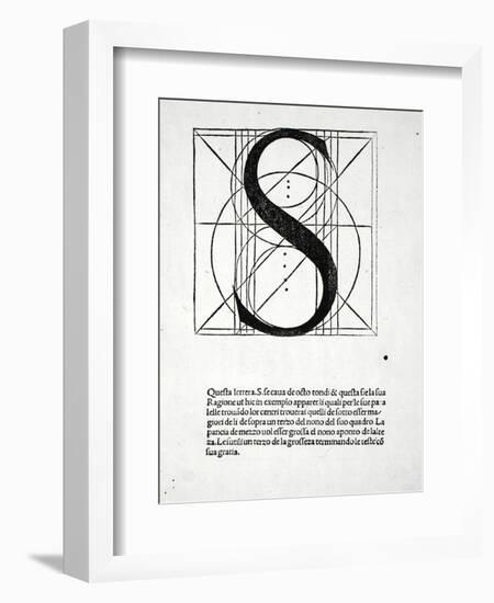 S, Illustration from 'Divina Proportione' by Luca Pacioli (C.1445-1517), Originally Pub. Venice,…-Leonardo da Vinci-Framed Giclee Print