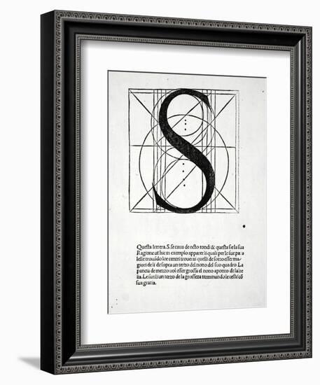 S, Illustration from 'Divina Proportione' by Luca Pacioli (C.1445-1517), Originally Pub. Venice,…-Leonardo da Vinci-Framed Giclee Print