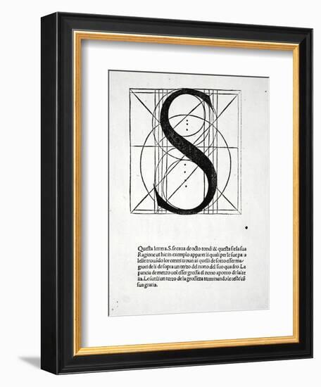 S, Illustration from 'Divina Proportione' by Luca Pacioli (C.1445-1517), Originally Pub. Venice,…-Leonardo da Vinci-Framed Giclee Print